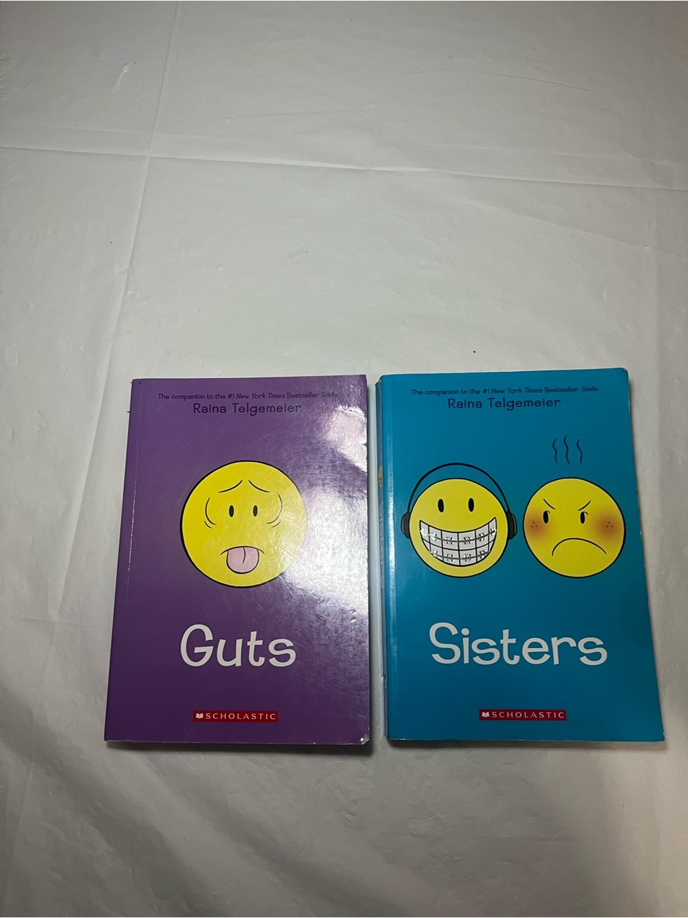 Raina Telgemeier Paperback Lot of 2 Books Sisters, Guts Scholastic